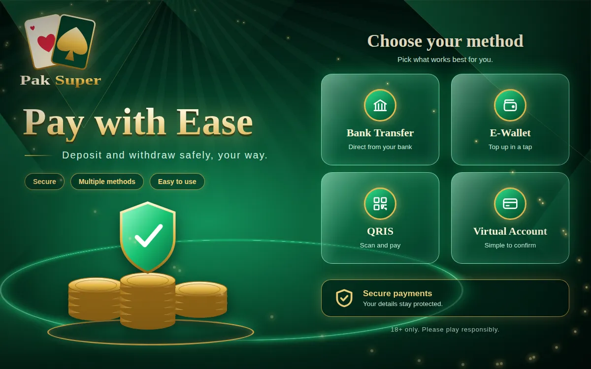 Pak Super deposit and payment methods